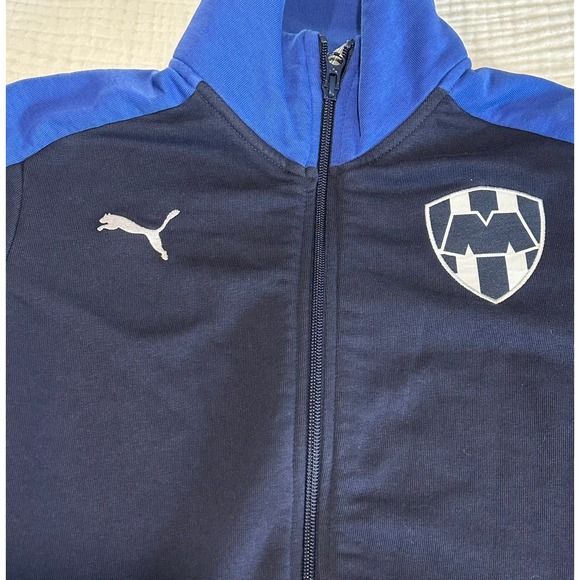 Puma Rayados Monterrey Liga MX Soccer Jacket Kids Small Full Zip Blue - Picture 1 of 7